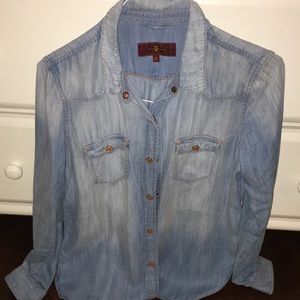 7 4 All Mankind Denim Button-Down Shirt